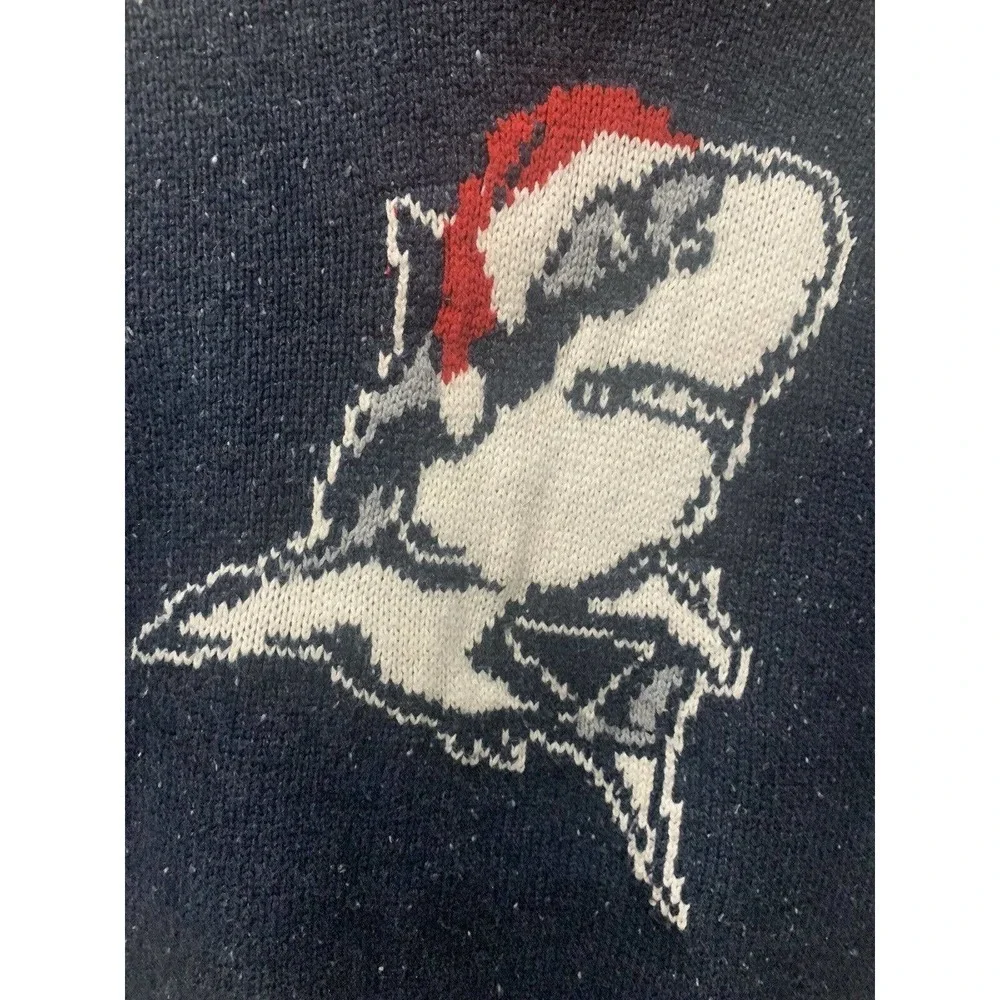 Gymboree Boy’s Hooded Long Sleeve Sweater Santa Shark Navy Size XS (4)​